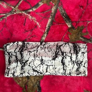 Black and White Abstract Print Bikini Top